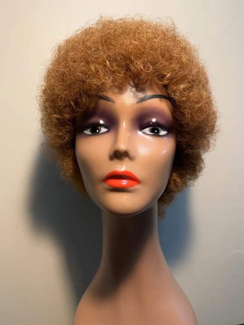Short Curly Afro Wig in Light Brown - Women's Hair